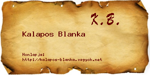 Kalapos Blanka névjegykártya