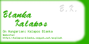 blanka kalapos business card